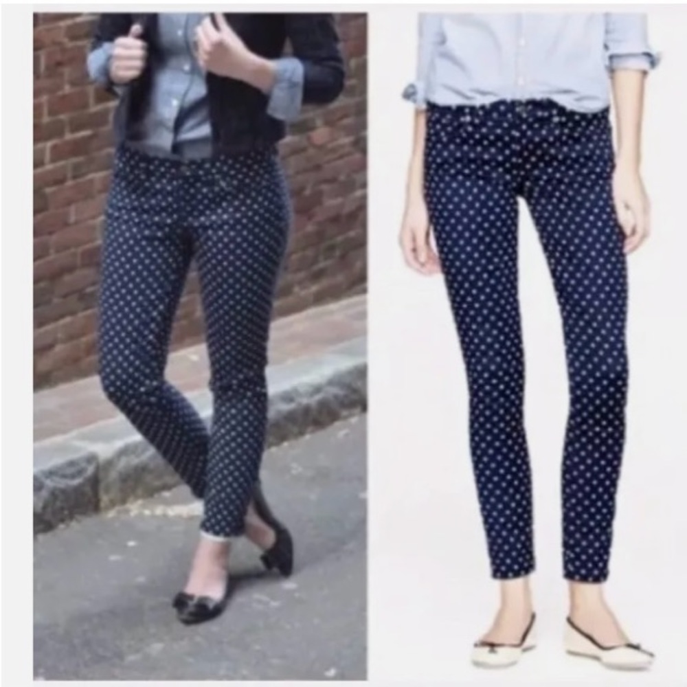 J crew toothpick polka dot ankle size 28 ankle jeans